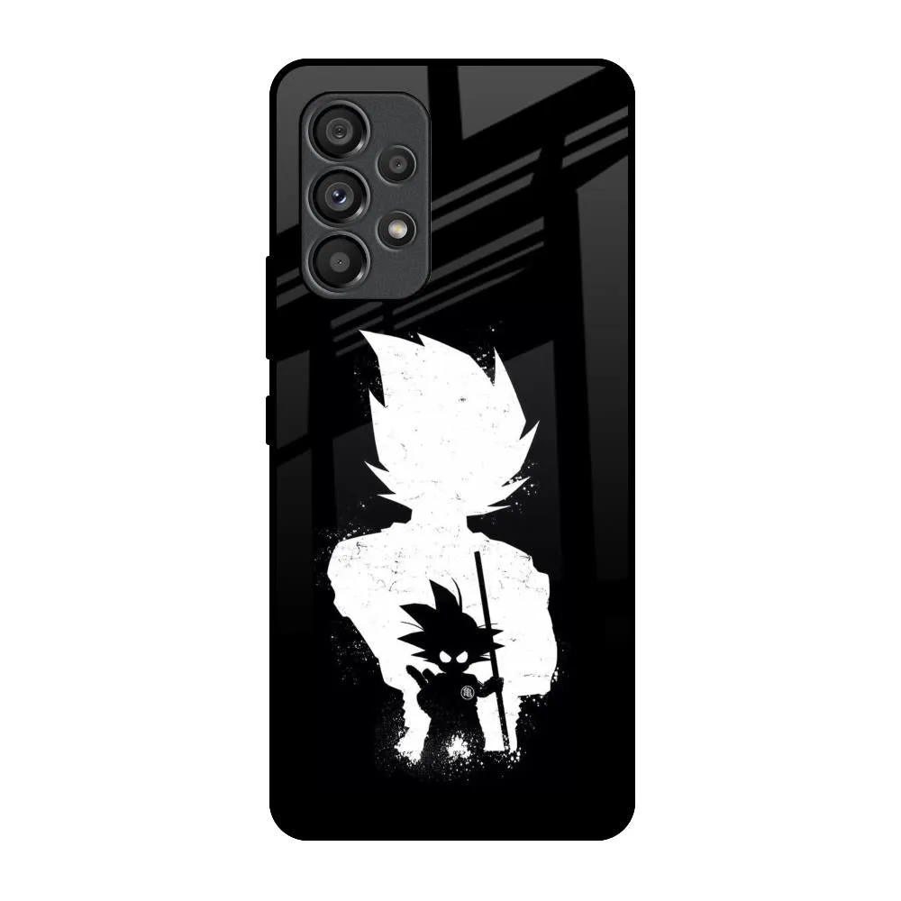 Monochrome Goku Glass Case for Samsung Galaxy A53 5G Trendy Texture Finish