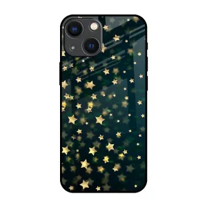Scratch Block Scratchproof Surface Dazzling Stars Glass Case For iPhone 14 Plus