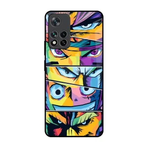 Luxury Texture Anime Legends Glass Case for Mi 11i