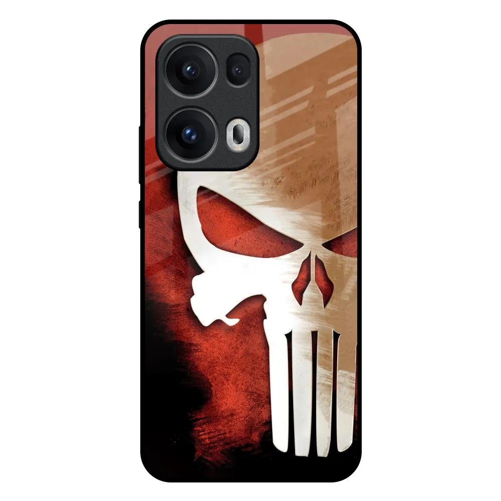 Vibrant Colors Red Skull Glass Case for Oppo Reno13 Pro 5G