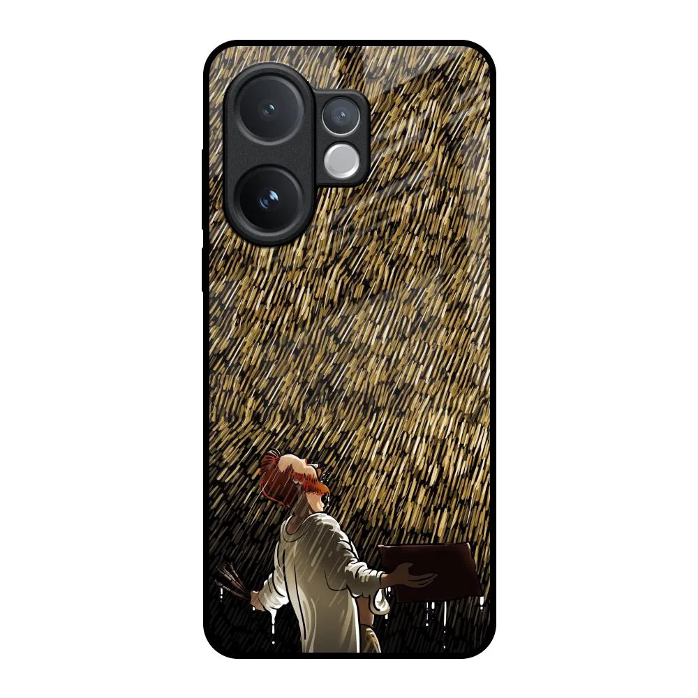 Premium Surface Finish Stylish Cover Rain Festival Glass Case for Vivo V60 5G