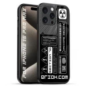 Futuristic Art Glass Case for iPhone 15 Pro Max Vibrant pattern