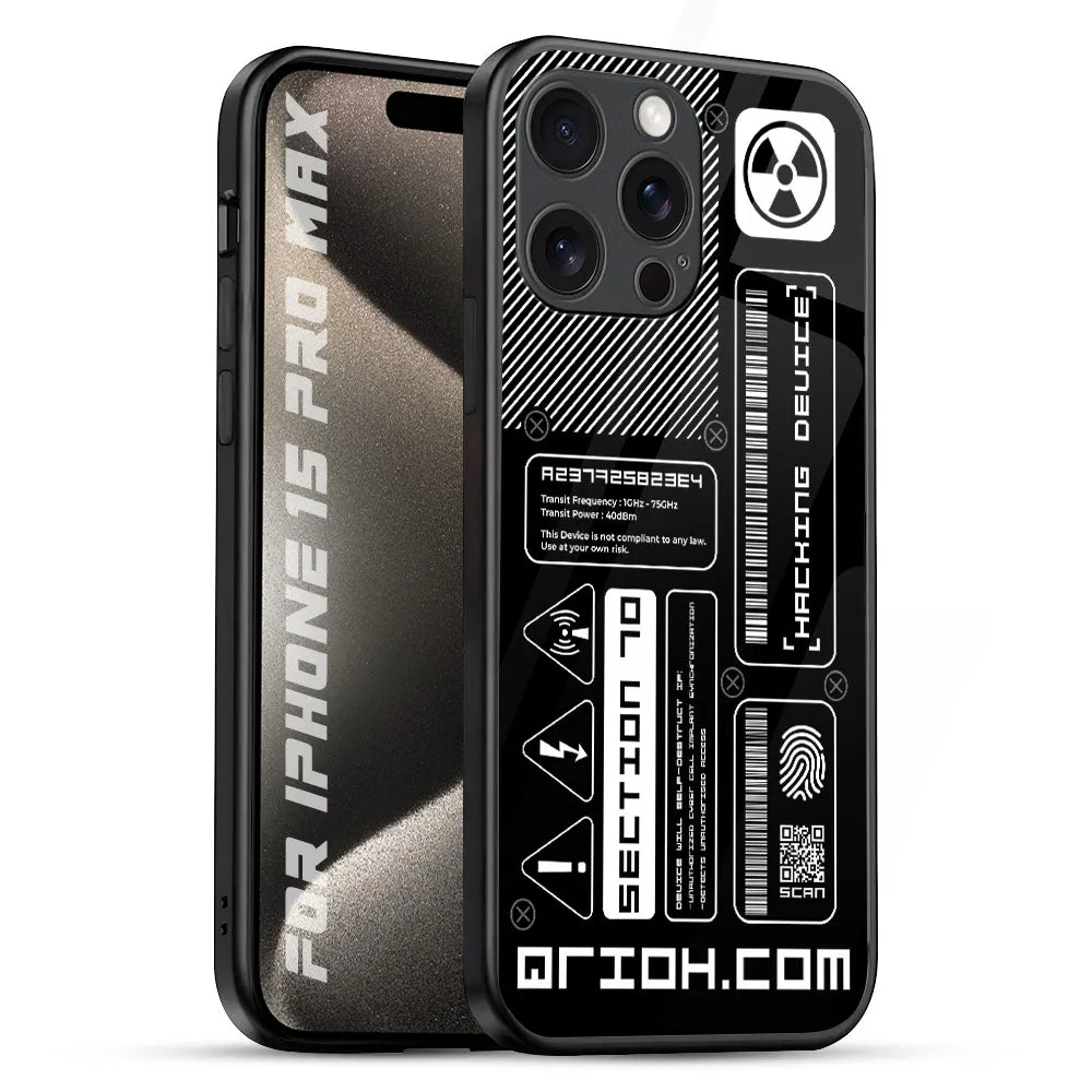 Futuristic Art Glass Case for iPhone 15 Pro Max Vibrant pattern