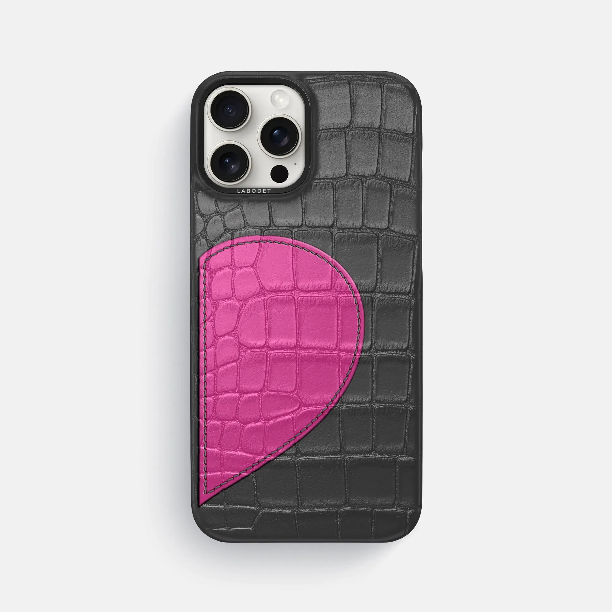 Classic Case With Half Heart - Left For iPhone 16 Pro Max In Alligator Comfort Shield Texture Durable Protection Layer