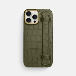 Handle Case For iPhone 16 Pro Max In Alligator Premium Surface Finish Portable Fit