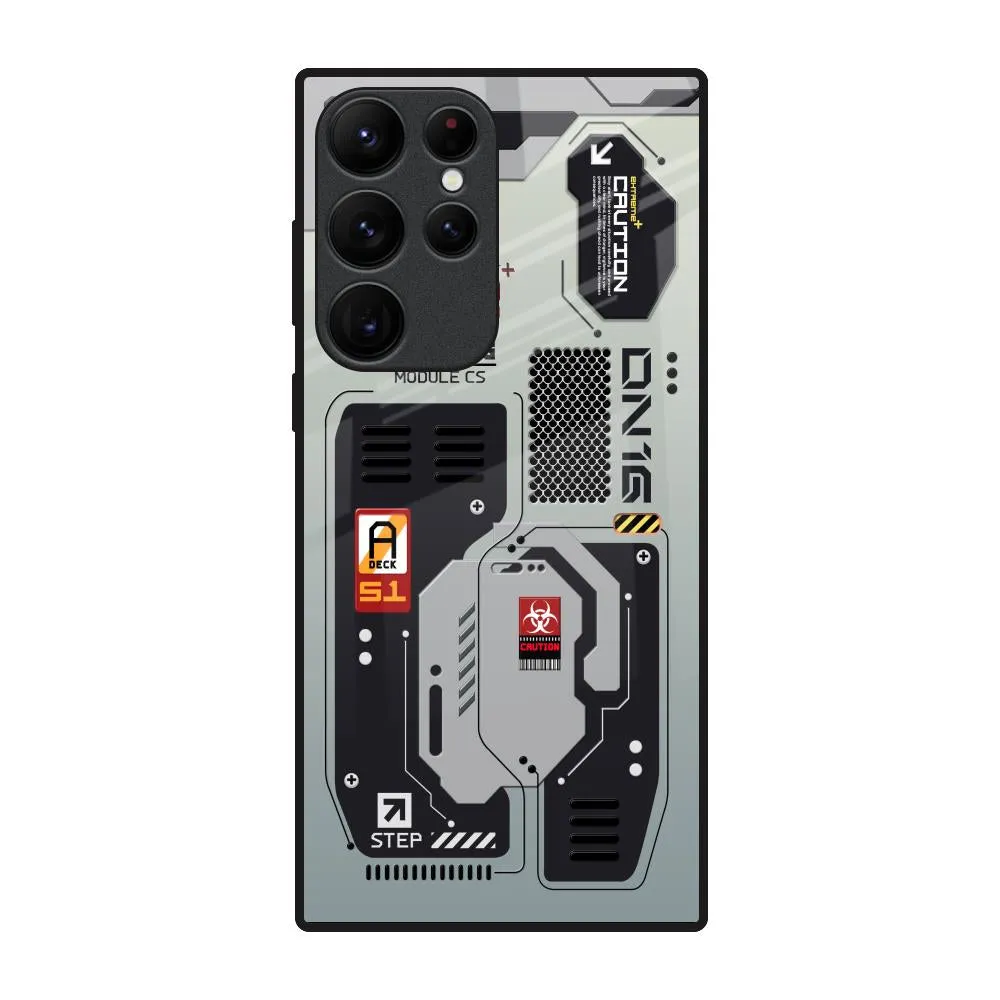 Transparent Edge Vibrant pattern Techno Vibes Glass Case for Samsung Galaxy S22 Ultra 5G