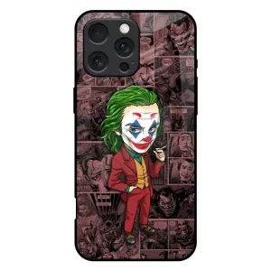 Soft Texture Joker Cartoon Glass Case for iPhone 16 Pro Max
