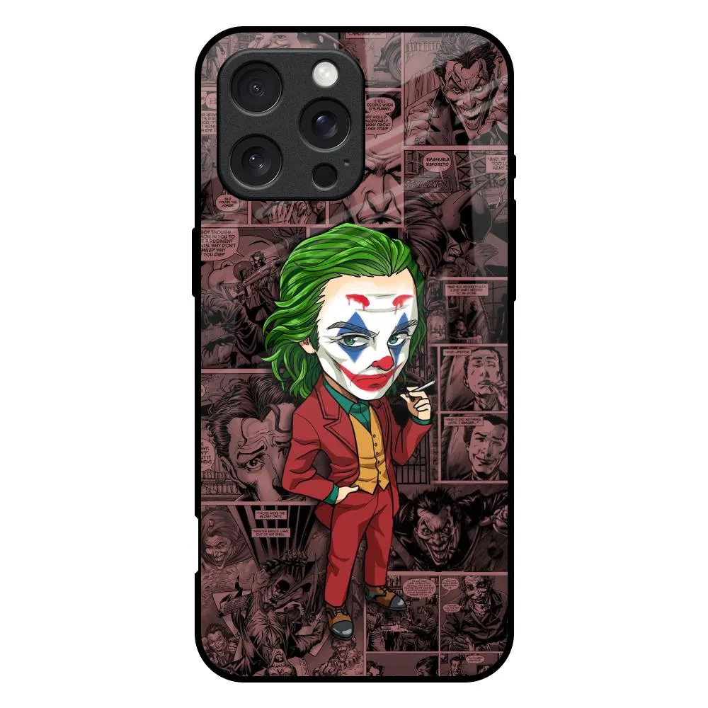 Soft Texture Joker Cartoon Glass Case for iPhone 16 Pro Max