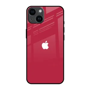 Simple Style Modern Build Solo Maroon Glass case for iPhone 14