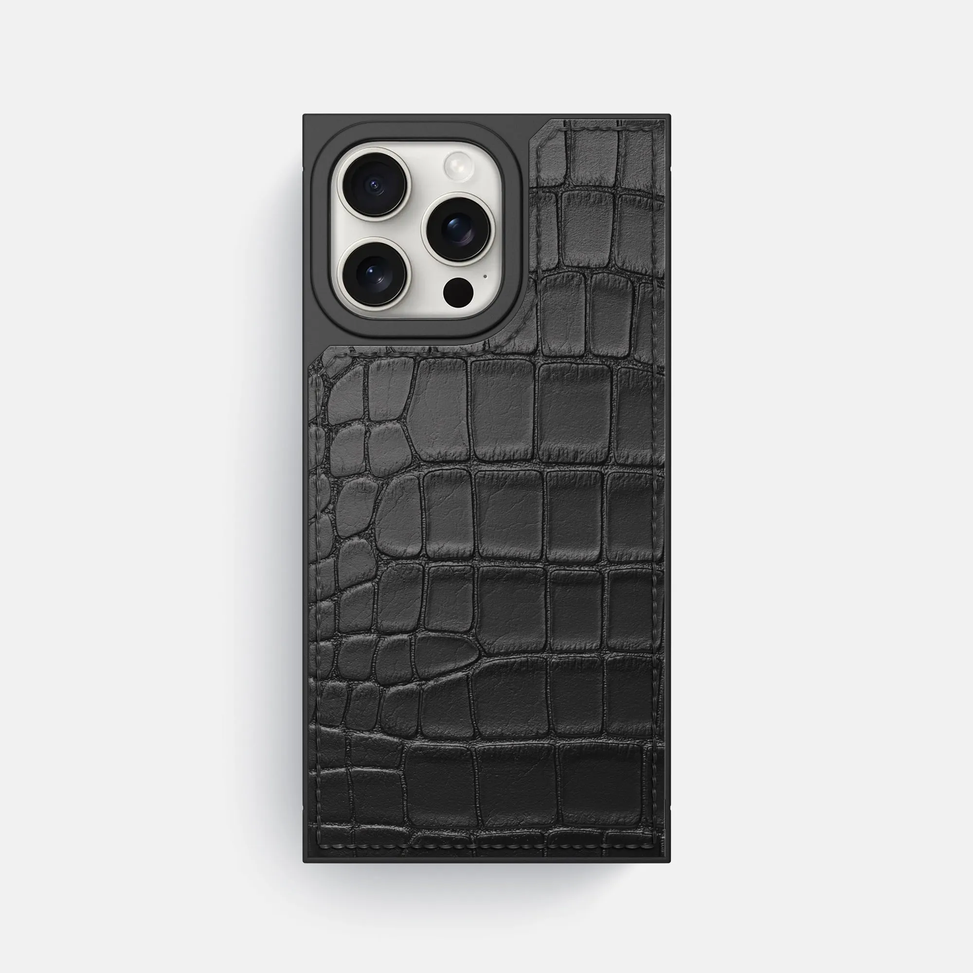 Unique Pattern Square Case For iPhone 16 Pro Max In Alligator