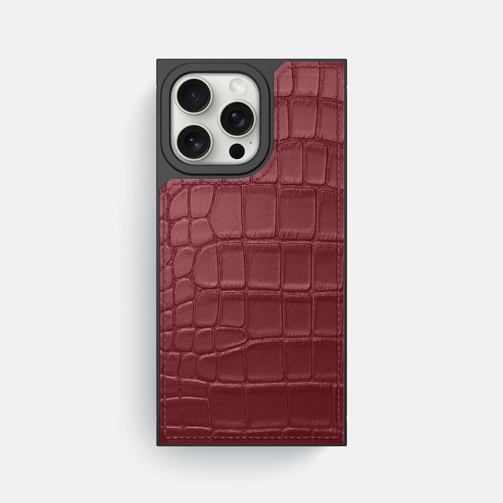 Square Case For iPhone 16 Pro Max In Alligator Smooth Grip Layer Creative Design