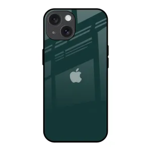 Olive Glass Case for iPhone 15 Elegant Touch Smooth Texture Pattern