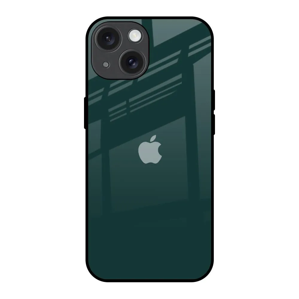 Olive Glass Case for iPhone 15 Elegant Touch Smooth Texture Pattern