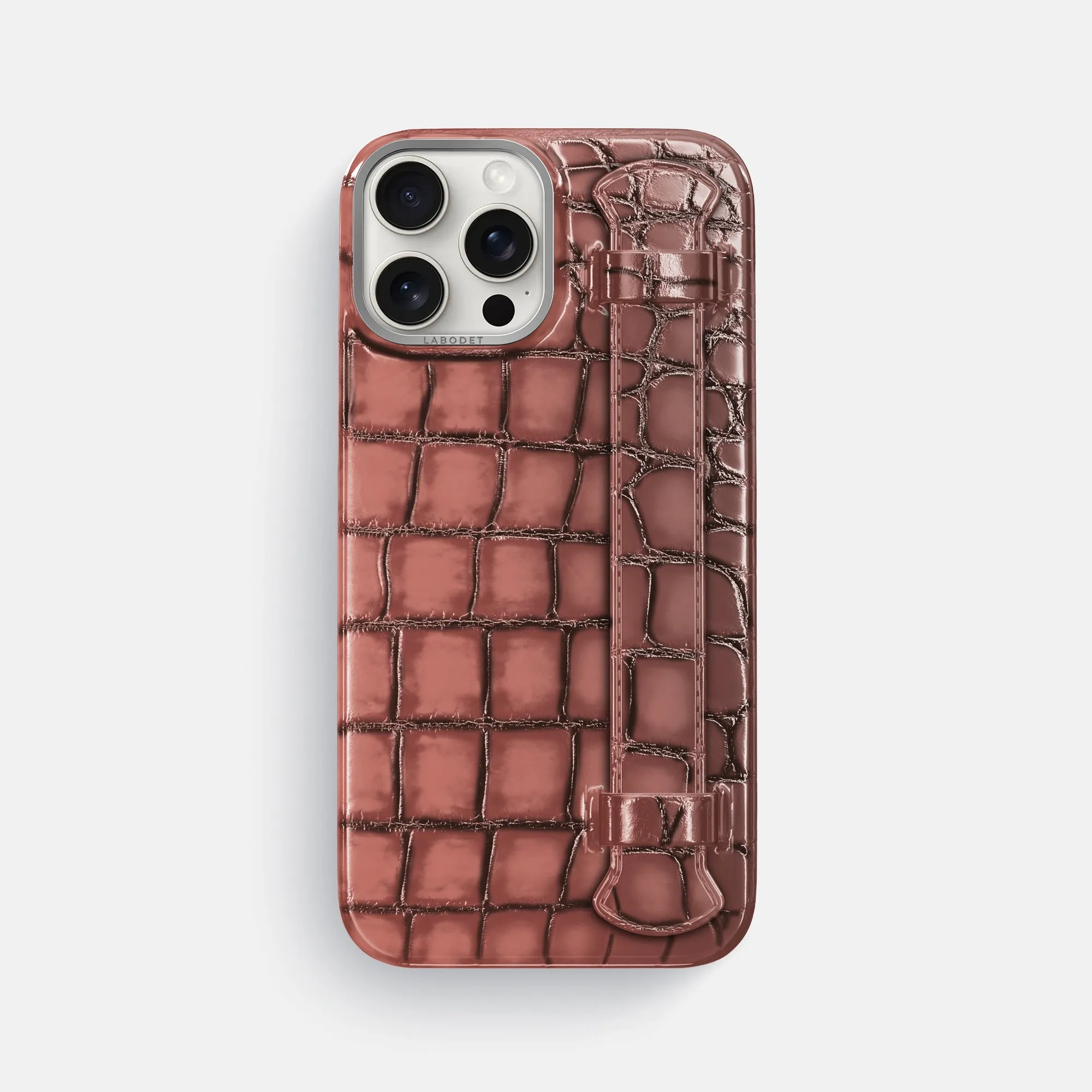 Handle Case For iPhone 16 Pro Max In Patina Alligator Minimal Aesthetic