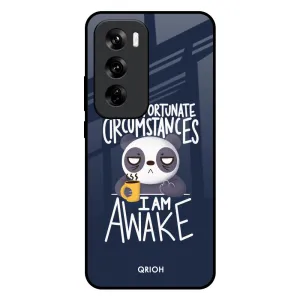 Struggling Panda Glass Case for Oppo Reno 12 Pro 5G Hybrid Edge