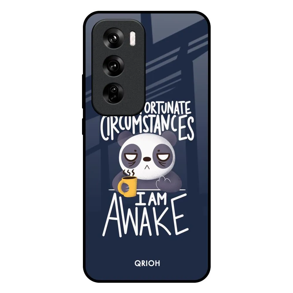 Struggling Panda Glass Case for Oppo Reno 12 Pro 5G Hybrid Edge
