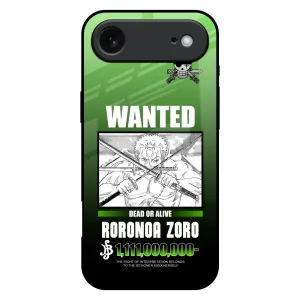 Zoro Wanted Glass Case for iPhone 17 Air Smooth Craftsmanship