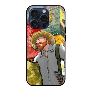 Loving Vincent Glass Case for iPhone 15 Pro Luxury Texture Finish clean design
