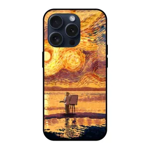 Smooth Feel Unique Pattern Sunset Vincent Glass Case for iPhone 15 Pro