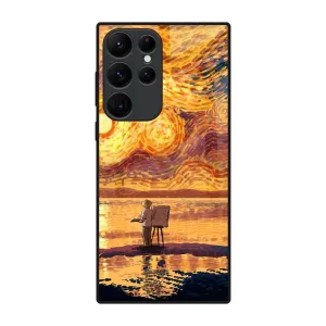 Sunset Vincent Glass Case for Samsung Galaxy S22 Ultra 5G Smooth Design Casual Look