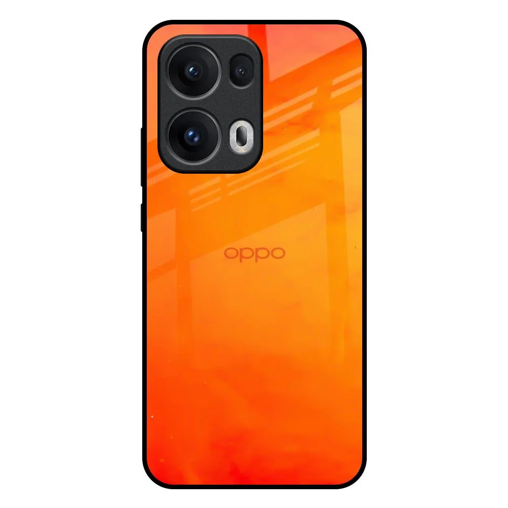 Artistic Design Soft coating Tangy Orange Glass Case for Oppo Reno13 Pro 5G