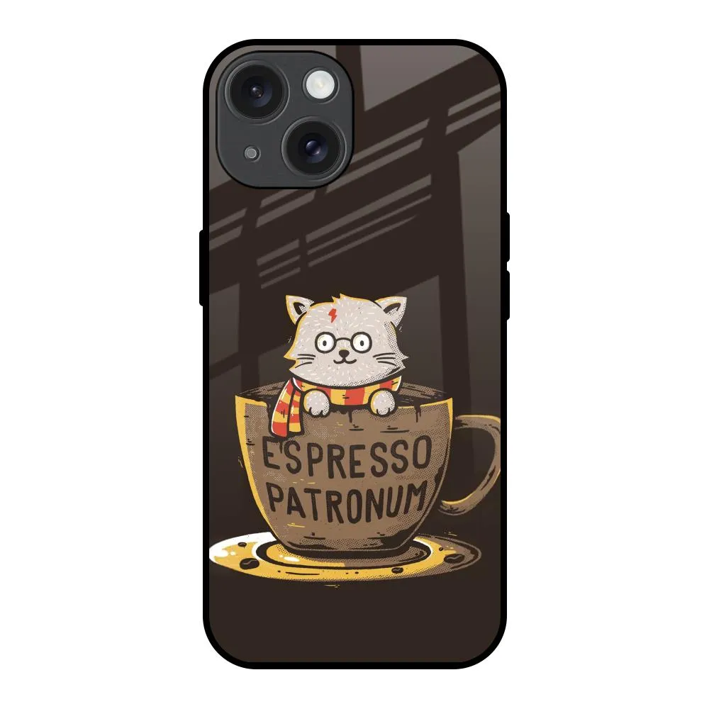 Tea With Kitty Glass Case For iPhone 15 Durable Detail