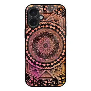 Floral Mandala Glass Case for iPhone 17 Comfort Style Matte Shield Layer
