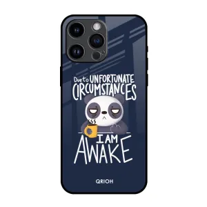 Matte Coating Finish Struggling Panda Glass Case for iPhone 14 Pro Max