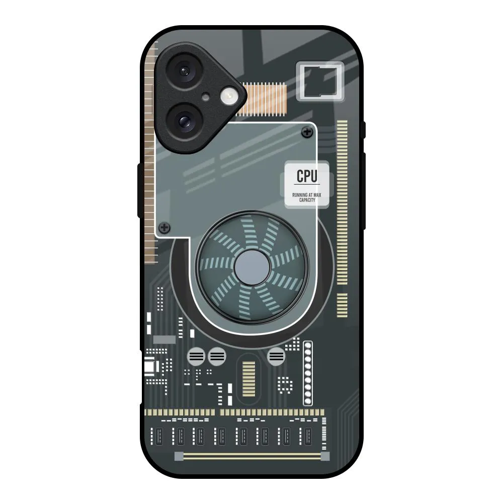 Motherboard Circuit Glass Case for iPhone 16 Modern Pattern Layer