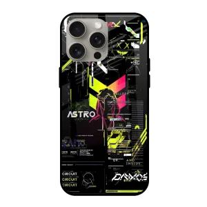Astro Glitch Glass Case for iPhone 15 Pro Max Comfort Texture Luxury Coating