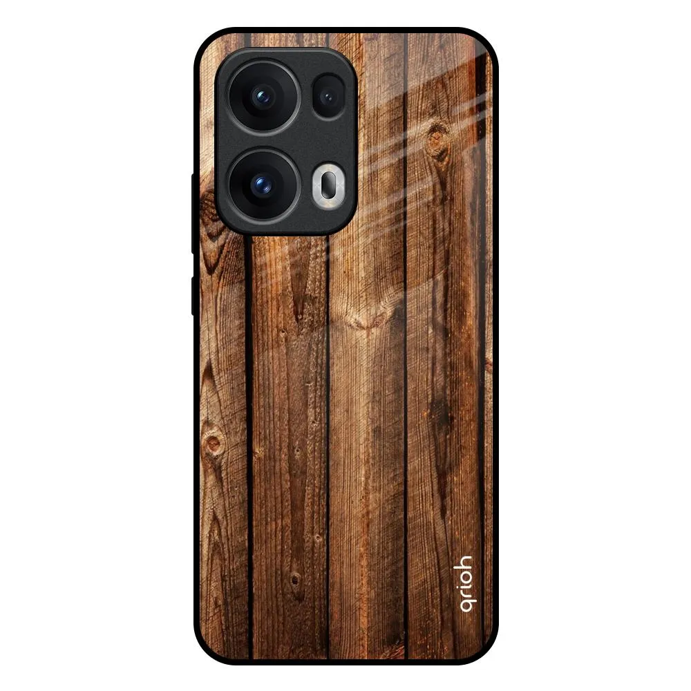 Soft Layer Texture Durable Protection Layer Timber Printed Glass Case for Oppo Reno13 Pro 5G