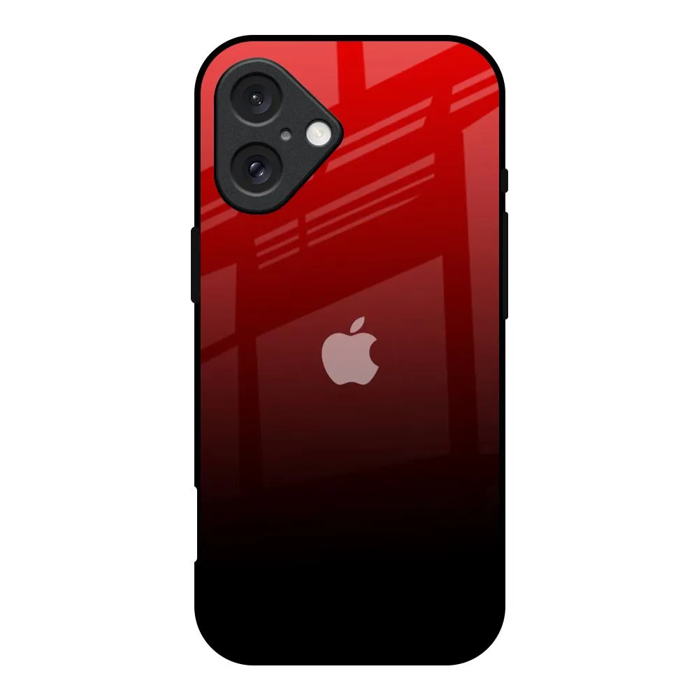 Premium Feel Layer Soft Touch Maroon Faded Glass Case for iPhone 16