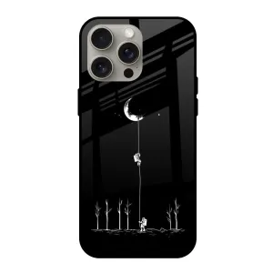 Classic Texture Catch the Moon Glass Case for iPhone 15 Pro Max