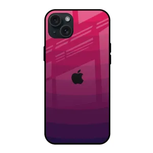 Wavy Pink Pattern Glass Case for iPhone 15 Plus Trendy Layer