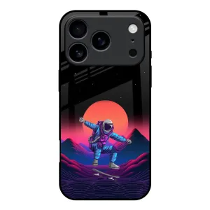 Colorful Pattern Portable Shield Retro Astronaut Glass Case for iPhone 17 Pro