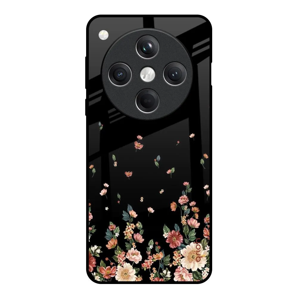 Floating Floral Print Glass Case for Oppo Find X8 5G Light Edge