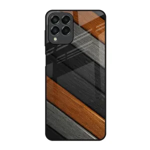 Tri Color Wood Glass Case for Samsung Galaxy M53 5G Durable structure