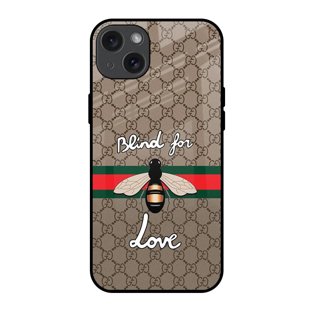Blind For Love Glass Case for iPhone 15 Plus Colorful option Classic Frame