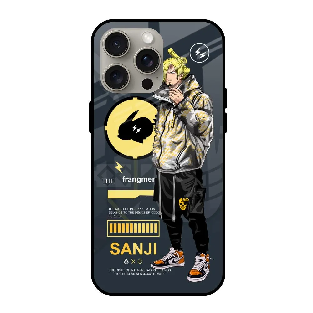 Cool Sanji Glass Case for iPhone 15 Pro Max Chic Accessory