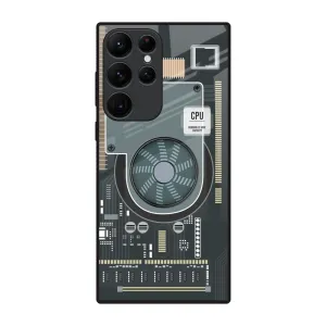 Simple Finish Comfort Padding Motherboard Circuit Glass Case for Samsung Galaxy S22 Ultra 5G