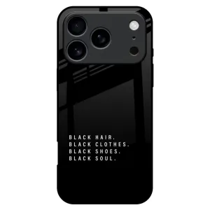 Refined Look Black Soul Glass Case for iPhone 17 Pro Max