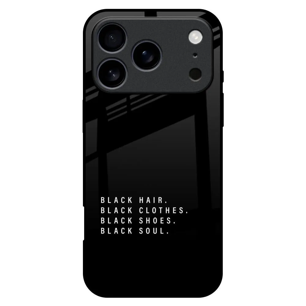 Refined Look Black Soul Glass Case for iPhone 17 Pro Max