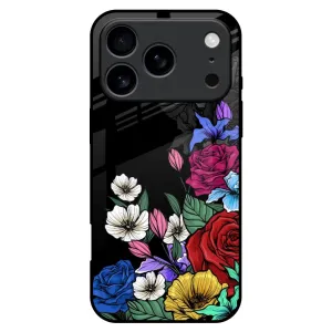 Smart Accessory Impact Guard Rose Flower Bunch Art Glass Case for iPhone 17 Pro Max