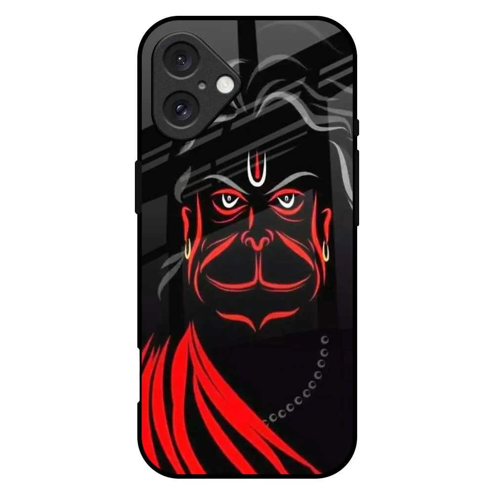Lord Hanuman Glass Case For iPhone 16 Plus Everyday Comfort