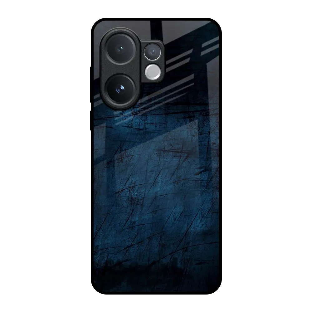 Dark Blue Grunge Glass Case for Vivo V60 5G Elegant Build