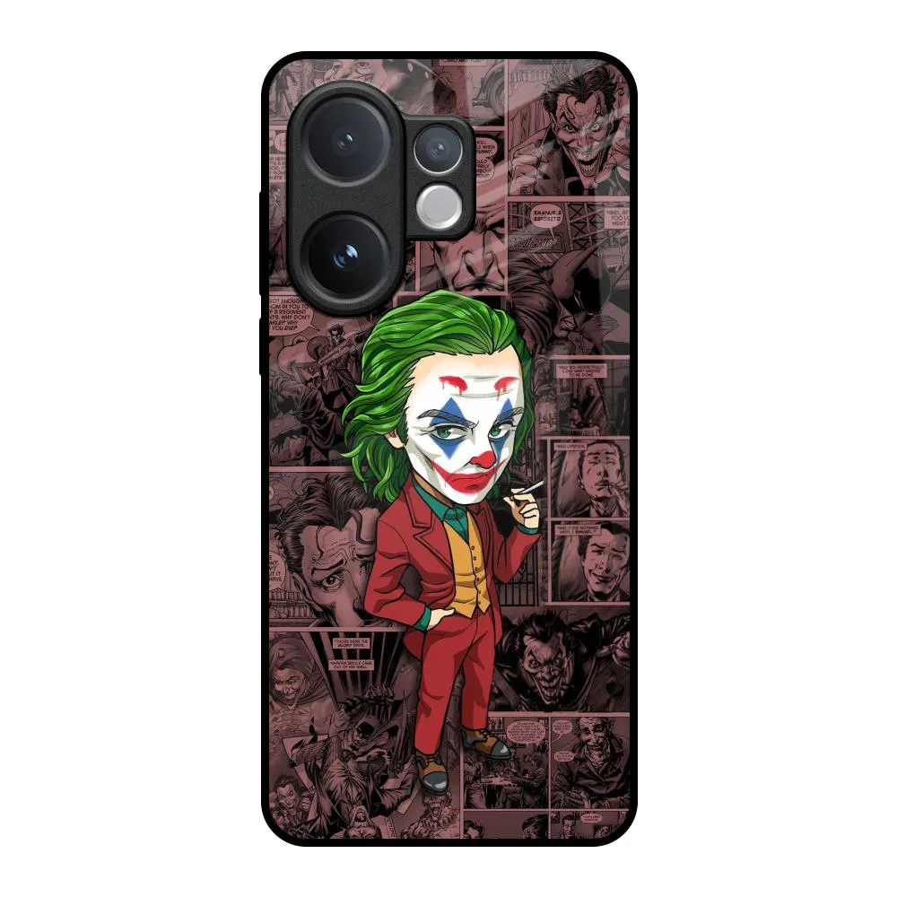 Non Slip Joker Cartoon Glass Case for Vivo V60 5G