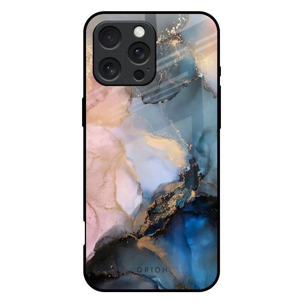 Marble Ink Abstract Glass Case for iPhone 16 Pro Max Color Gradient
