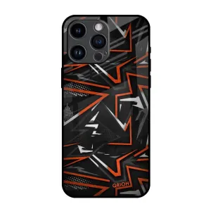 Clear Frame Vector Art Glass Case for iPhone 14 Pro Max