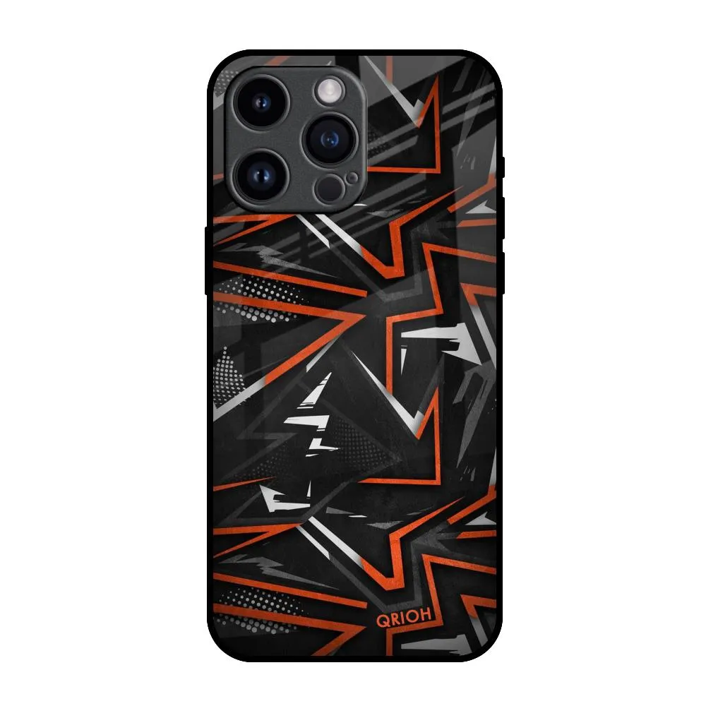 Clear Frame Vector Art Glass Case for iPhone 14 Pro Max