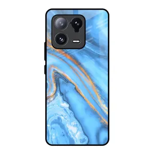 Creative Pattern Modern Texture Build Vibrant Blue Marble Glass Case for Mi 13 Pro